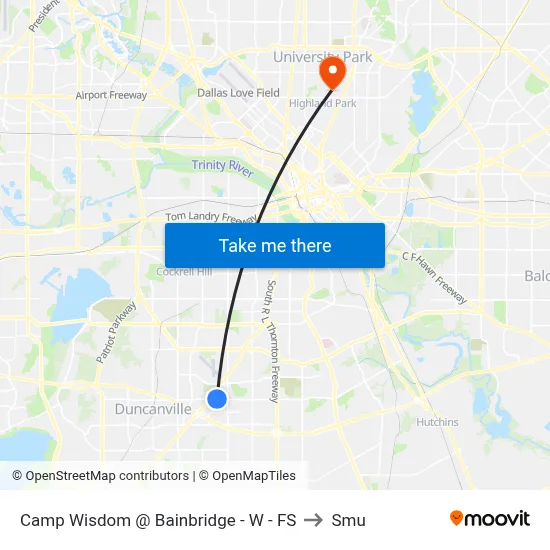 Camp Wisdom @ Bainbridge - W - FS to Smu map