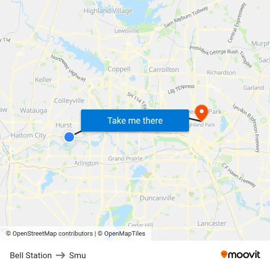 Bell Station to Smu map
