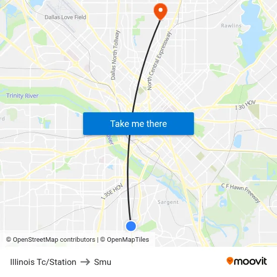 Illinois Tc/Station to Smu map