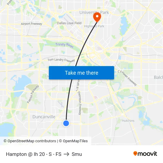 Hampton @ Ih 20 - S - FS to Smu map