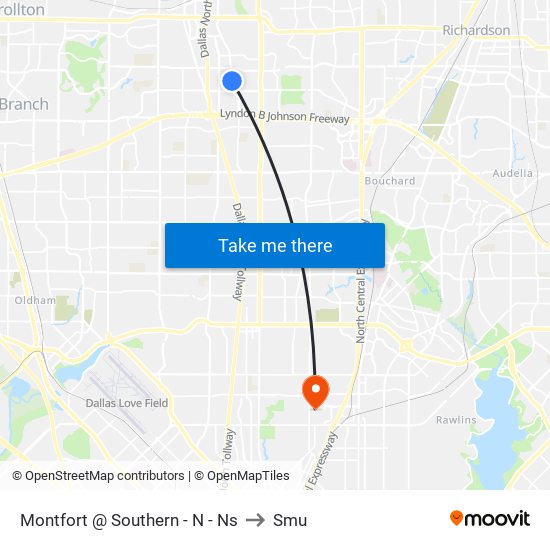 Montfort @ Southern - N - Ns to Smu map