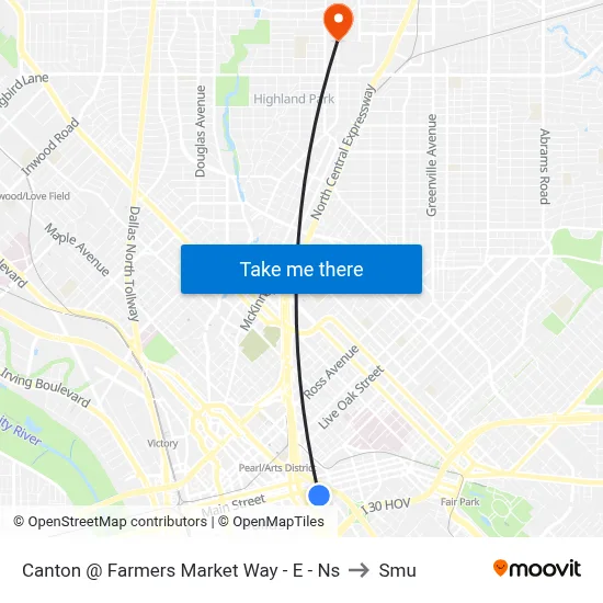 Canton @ Farmers Market Way - E - Ns to Smu map