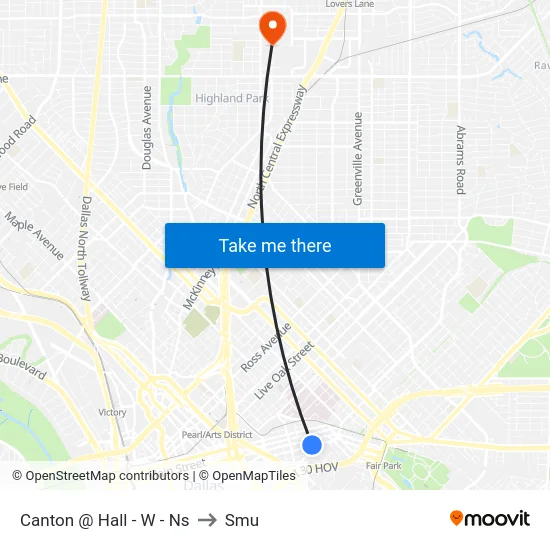 Canton @ Hall - W - Ns to Smu map