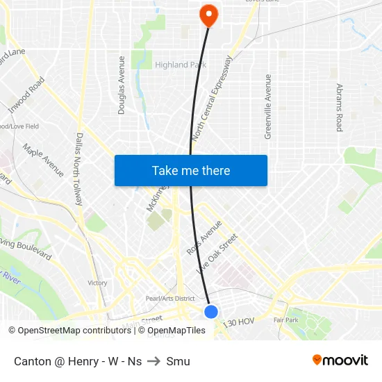 Canton @ Henry - W - Ns to Smu map