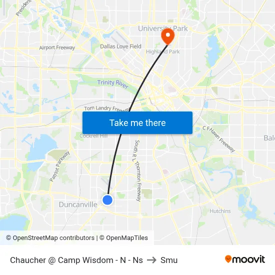 Chaucher @ Camp Wisdom - N - Ns to Smu map