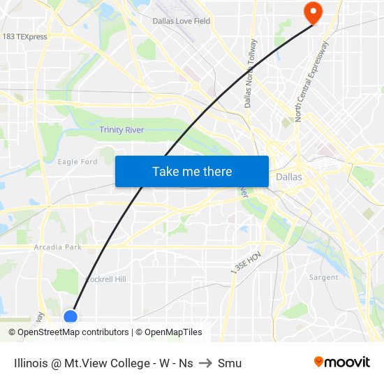 Illinois @ Mt.View College - W - Ns to Smu map