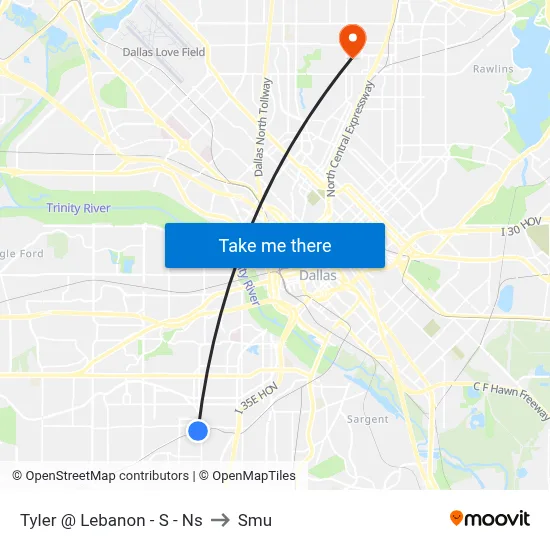 Tyler @ Lebanon - S - Ns to Smu map