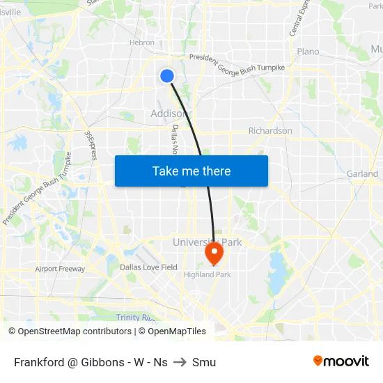 Frankford @ Gibbons - W - Ns to Smu map