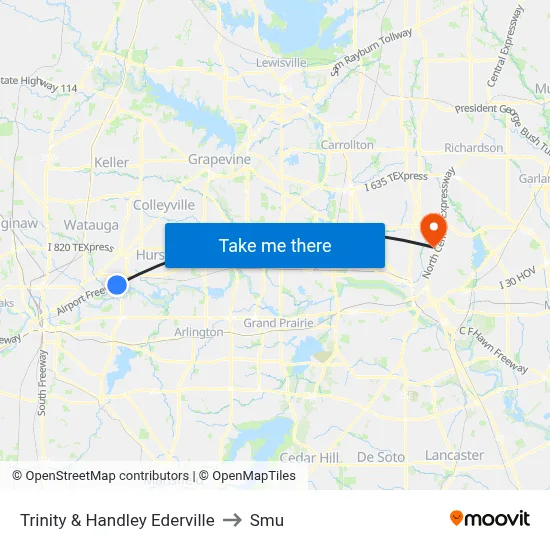 Trinity & Handley Ederville to Smu map