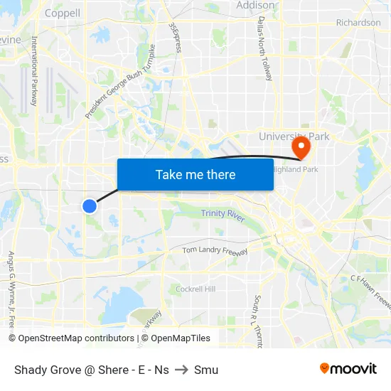 Shady Grove @ Shere - E - Ns to Smu map