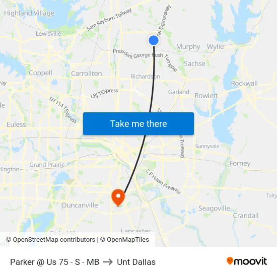 Parker @ Us 75 - S - MB to Unt Dallas map