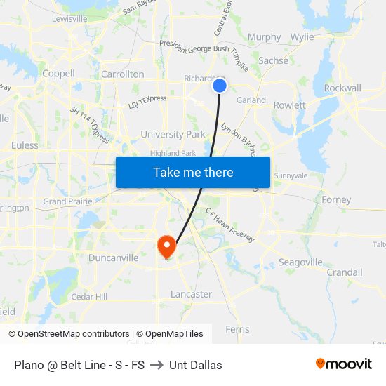 Plano @ Belt Line - S - FS to Unt Dallas map