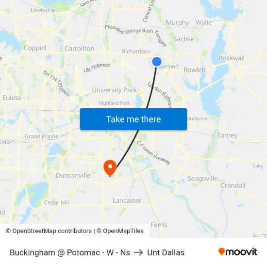 Buckingham @ Potomac - W - Ns to Unt Dallas map