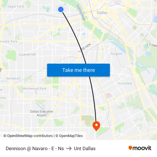 Dennison @ Navaro - E - Ns to Unt Dallas map