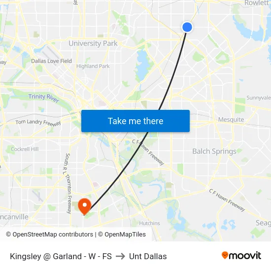 Kingsley @ Garland - W - FS to Unt Dallas map