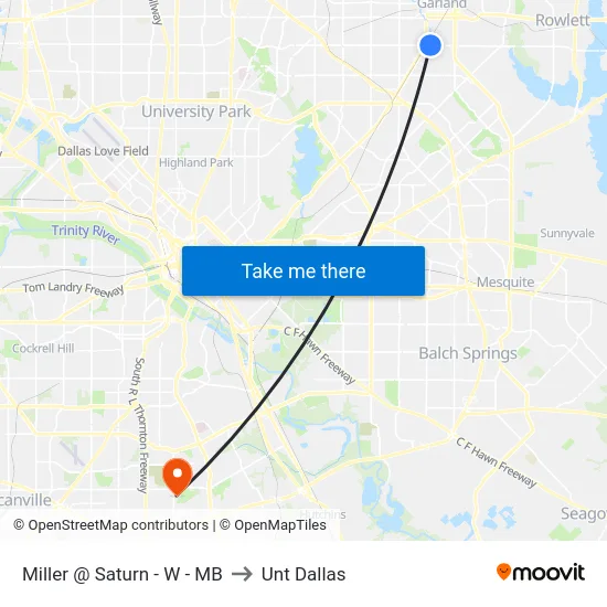 Miller @ Saturn - W - MB to Unt Dallas map