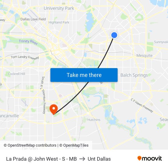 La Prada @ John West - S - MB to Unt Dallas map