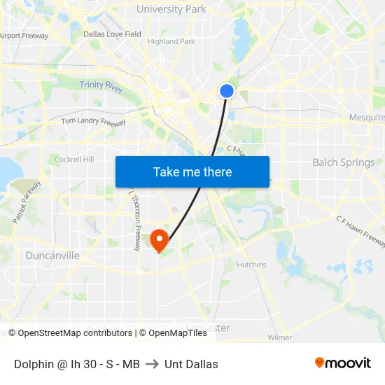 Dolphin @ Ih 30 - S - MB to Unt Dallas map