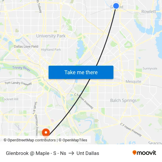 Glenbrook @ Maple - S - Ns to Unt Dallas map