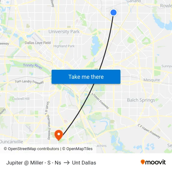 Jupiter @ Miller - S - Ns to Unt Dallas map