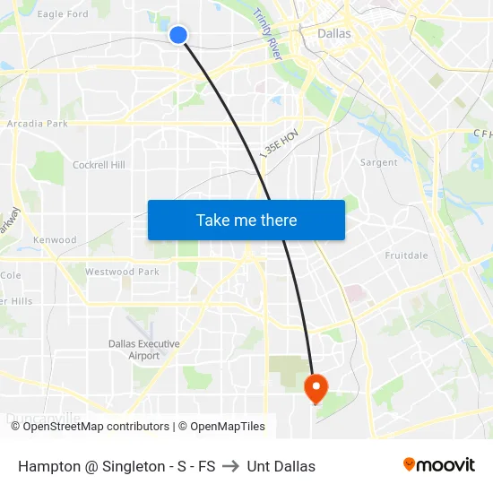 Hampton @ Singleton - S - FS to Unt Dallas map