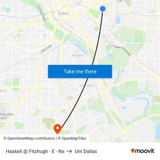 Haskell @ Fitzhugh - E - Ns to Unt Dallas map