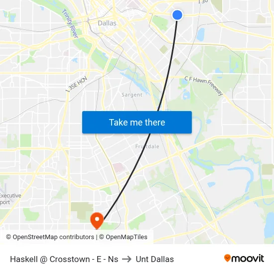 Haskell @ Crosstown - E - Ns to Unt Dallas map