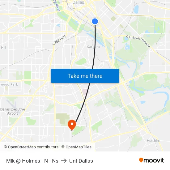 Mlk @ Holmes - N - Ns to Unt Dallas map