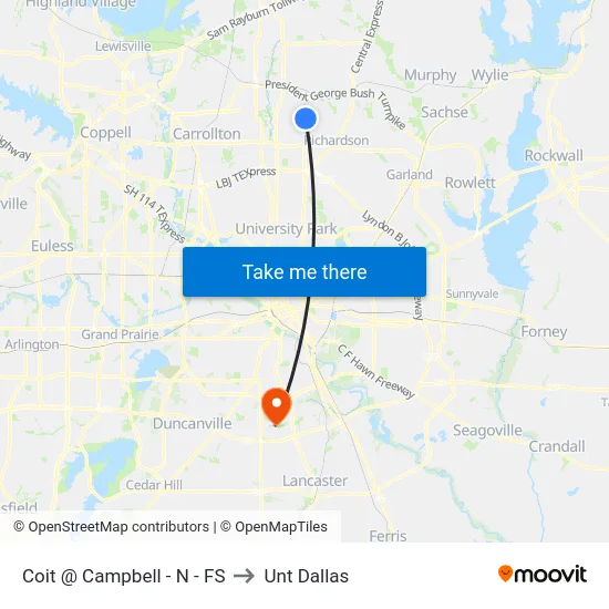 Coit @ Campbell - N - FS to Unt Dallas map
