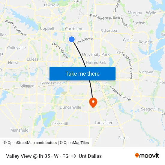 Valley View @ Ih 35 - W - FS to Unt Dallas map