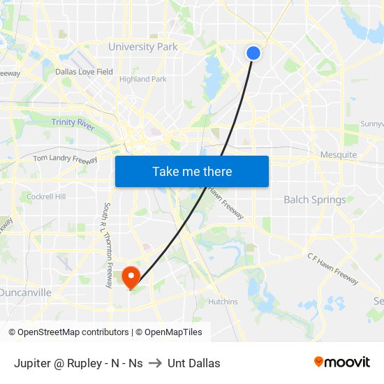 Jupiter @ Rupley - N - Ns to Unt Dallas map
