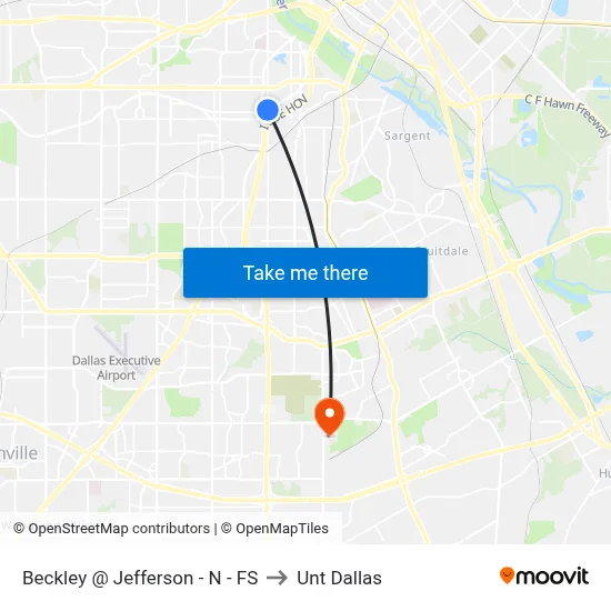 Beckley @ Jefferson - N - FS to Unt Dallas map