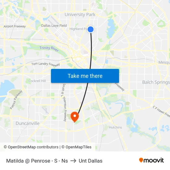 Matilda @ Penrose - S - Ns to Unt Dallas map