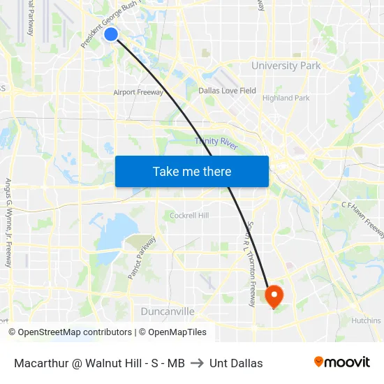 Macarthur @ Walnut Hill - S - MB to Unt Dallas map