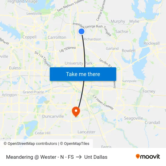 Meandering @ Wester - N - FS to Unt Dallas map