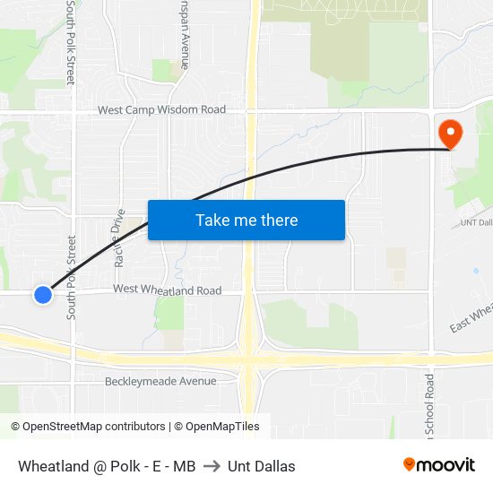 Wheatland @ Polk - E - MB to Unt Dallas map