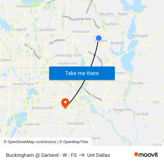 Buckingham @ Garland - W - FS to Unt Dallas map