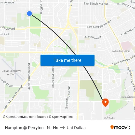 Hampton @ Perryton - N - Ns to Unt Dallas map