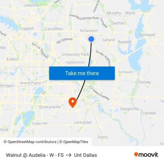 Walnut @ Audelia - W - FS to Unt Dallas map
