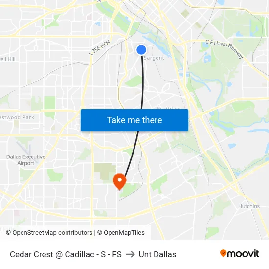 Cedar Crest @ Cadillac - S - FS to Unt Dallas map