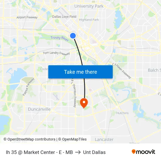 Ih 35 @ Market Center - E - MB to Unt Dallas map