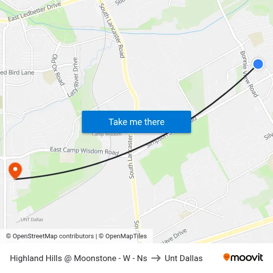 Highland Hills @ Moonstone - W - Ns to Unt Dallas map