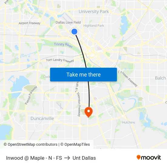 Inwood @ Maple - N - FS to Unt Dallas map