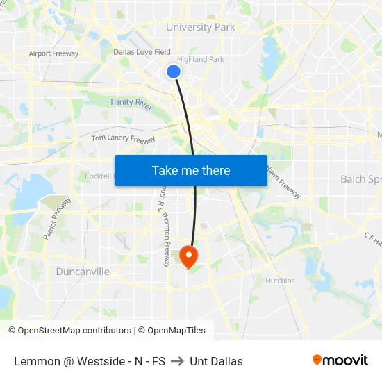 Lemmon @ Westside - N - FS to Unt Dallas map