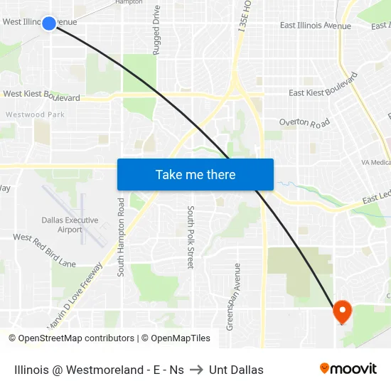 Illinois @ Westmoreland - E - Ns to Unt Dallas map
