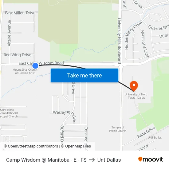 Camp Wisdom @ Manitoba - E - FS to Unt Dallas map