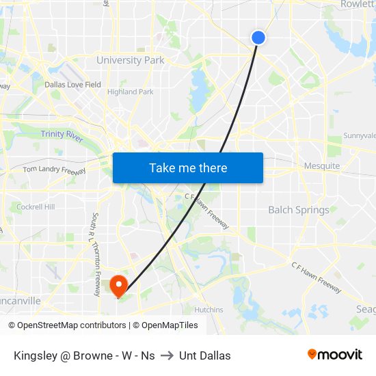 Kingsley @ Browne - W - Ns to Unt Dallas map