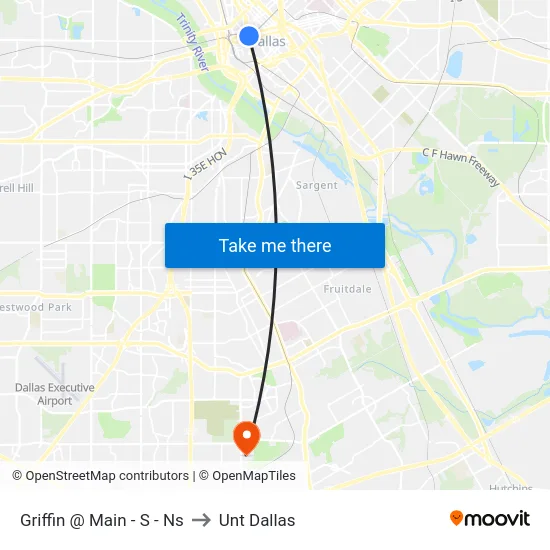 Griffin @ Main - S - Ns to Unt Dallas map