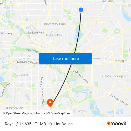 Royal @ Ih 635 - E - MB to Unt Dallas map