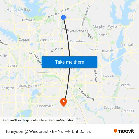 Tennyson @ Windcrest - E - Ns to Unt Dallas map